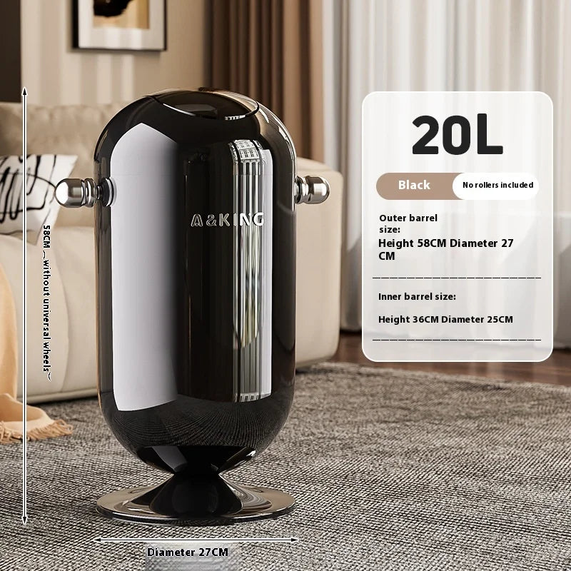 Touch-Free Stainless Steel Trash Can | Large Floating Lid Bin
