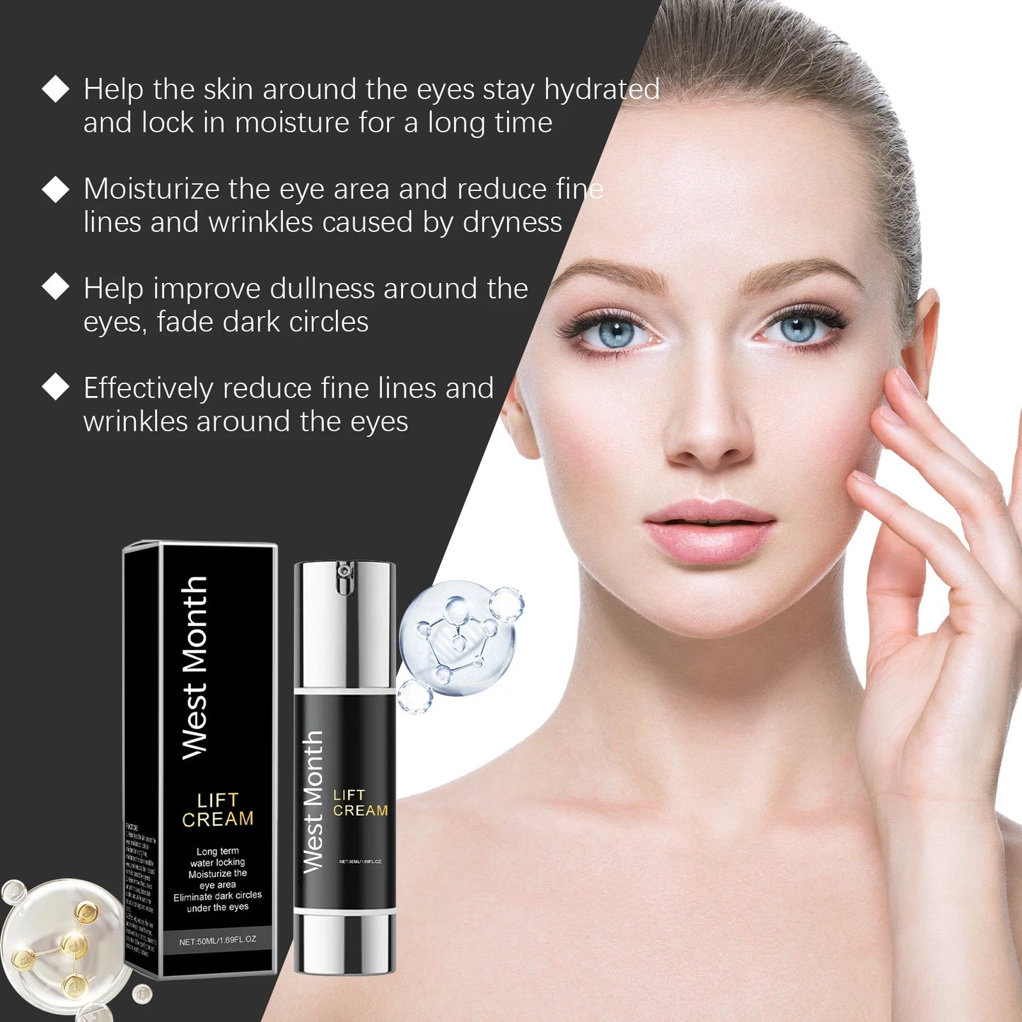 WEST MONTH Eye Tightening Gel Cream – Firm & Brighten 50ml