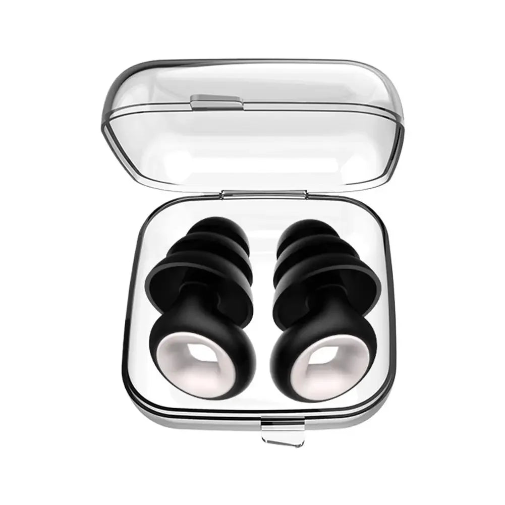 Ear Plugs for Sleeping – Reusable Silicone Earplugs 25dB Peaceful Pleasures Health and Wellness black