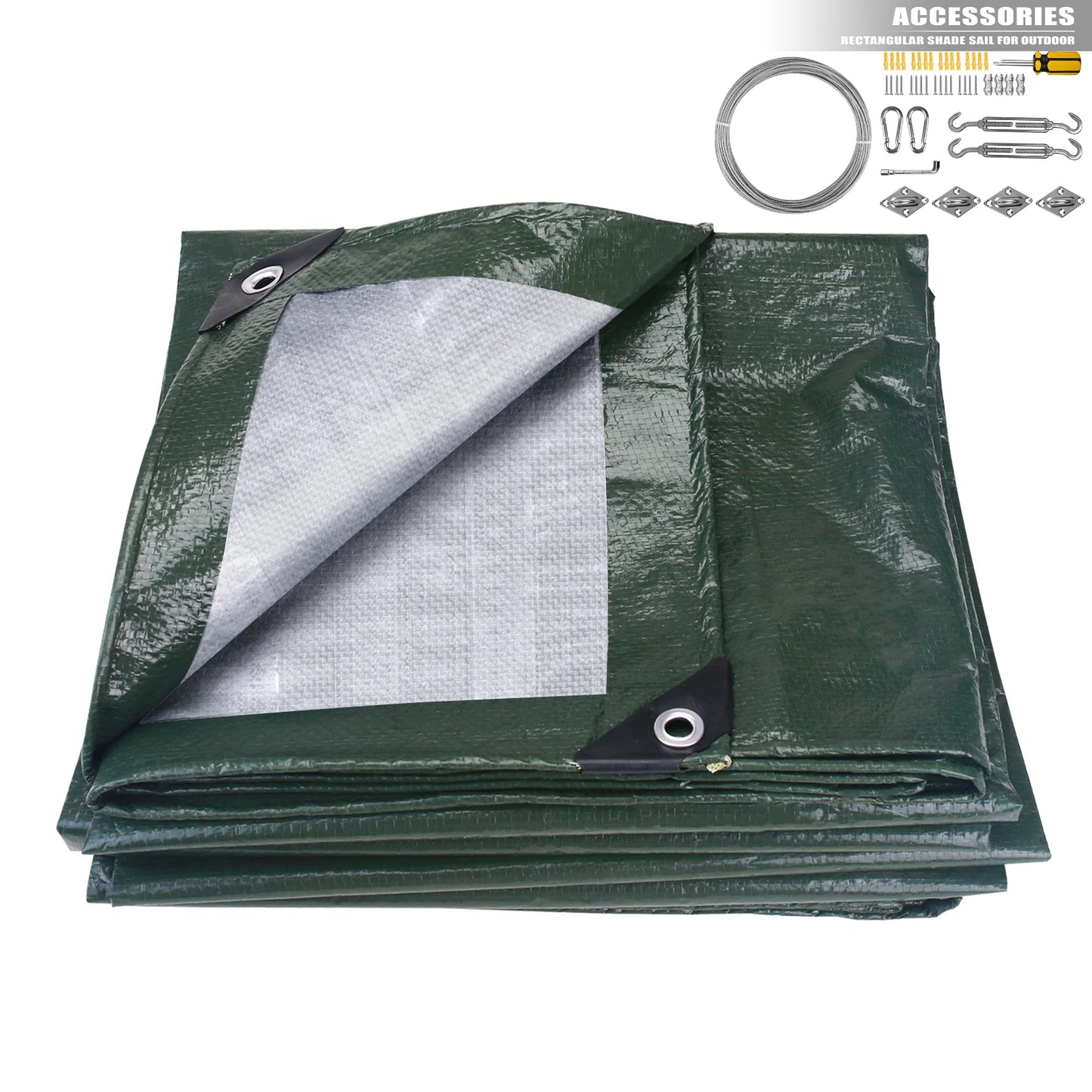 Heavy Duty Waterproof PE Tarp with Grommets | Multi-Size