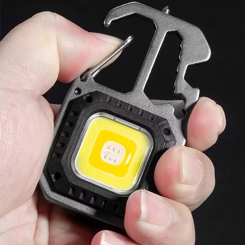 COB Keychain Work Light with Battery Display 8Mode Rechargeable High Lumens Portable LED Light for Camping Hiking Running Peaceful Pleasures Health and Wellness