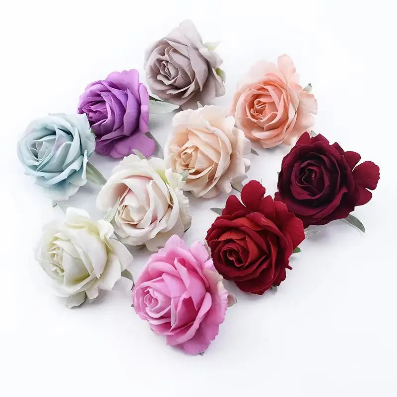Silk Rose Heads 5/10pcs – Wedding, Wreath & DIY Decor