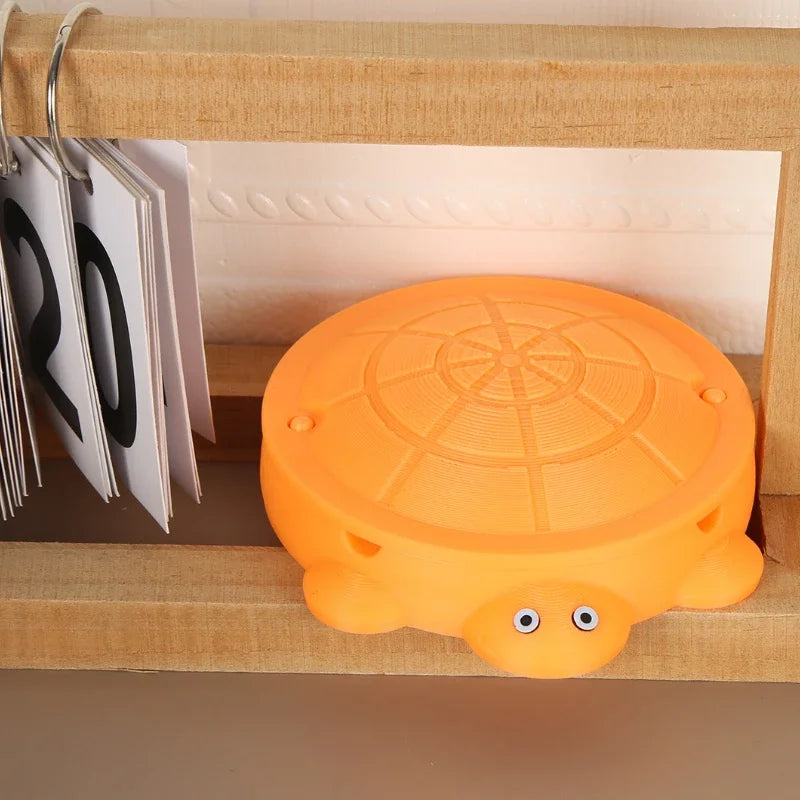 Turtle Themed Home Decor ashtray Orange Green Plastic Storage Container with Opening Lid Long Life Symbol Gift for All Ages Peaceful Pleasures Health and Wellness
