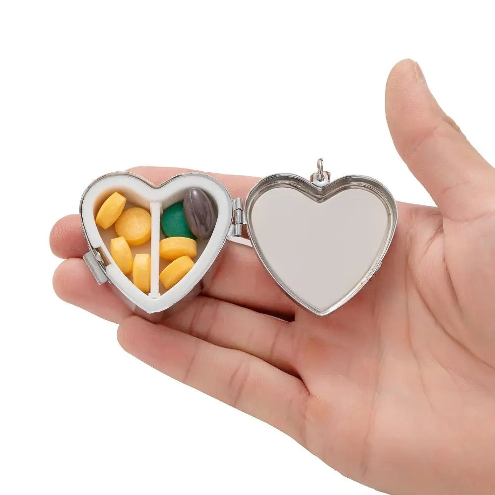 Heart-Shaped Pill Box Keychain | Portable Mini Medicine Organizer