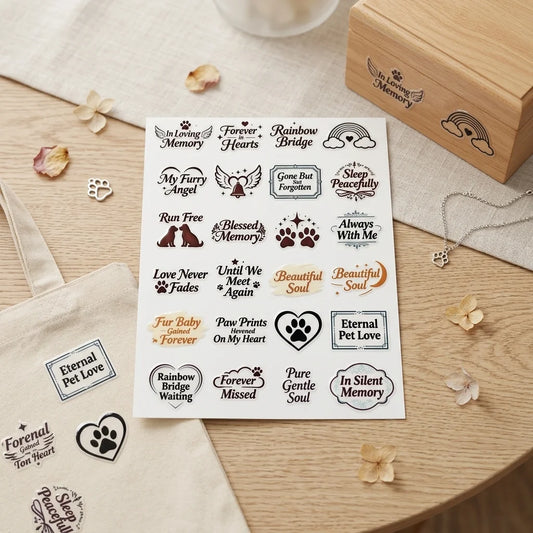 Pet Memorial UV Stickers | Paw Print Waterproof Decals for Urns Memorial Decal Sticker Peaceful Pleasures Health and Wellness