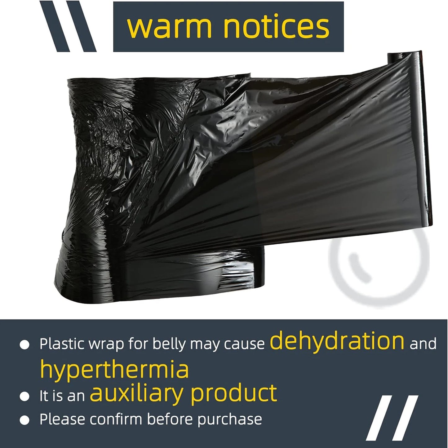 VamsLuna Black Body Wrap Roll 60M | Waist Sweat Shaping Film