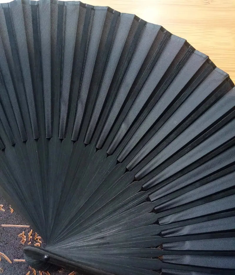 Chinese Style Black Vintage Hand Fan Folding Fans Dance Wedding Party Favor Chinese Dance Party Folding Fans Peaceful Pleasures Health and Wellness
