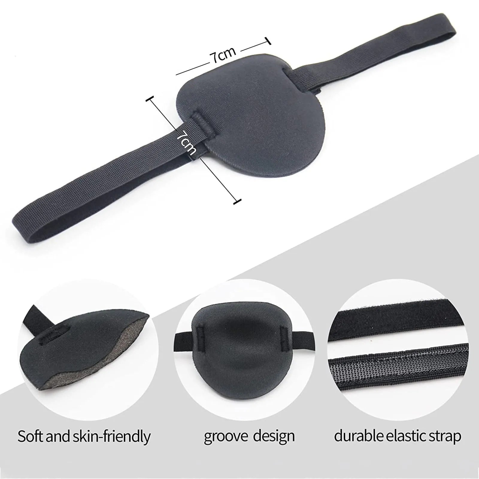 1 Pcs Eye Patch Eye Patches For Adults Adjustable Soft Amblyopia Lazy Eye Patches For Left Or Right Eyes, For Adults And Kids Peaceful Pleasures Health and Wellness
