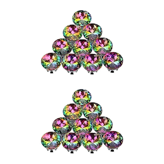 30mm Colorful Crystal Glass Cabinet Knobs – Set of 20 Pulls Cabinet Knobs Peaceful Pleasures Health and Wellness color