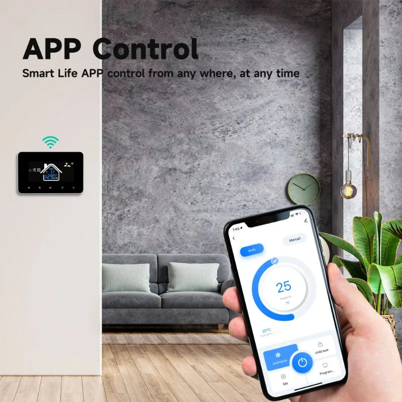 2024 New Smart Thermostat Tuya WiFi Temperature Controller Electric Floor Heating Plumbing LCD Display for Alice AlexaGoogleHome Peaceful Pleasures Health and Wellness