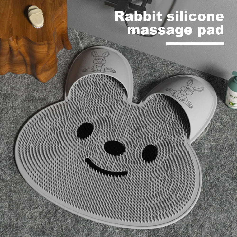Rabbit Shape Silicone Bath Mat | Non-Slip Suction Cup Shower Pad
