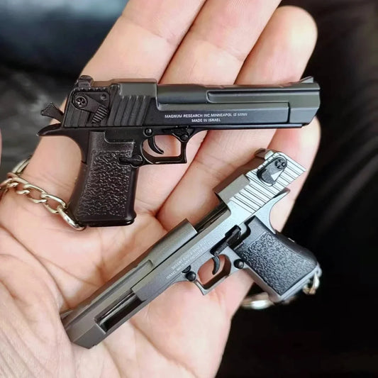 Alloy 1:4 Scale Mini Desert Eagle Pistol Keychain Metal Toy Gun Model for Adults Kids Christmas Gift Peaceful Pleasures Health and Wellness