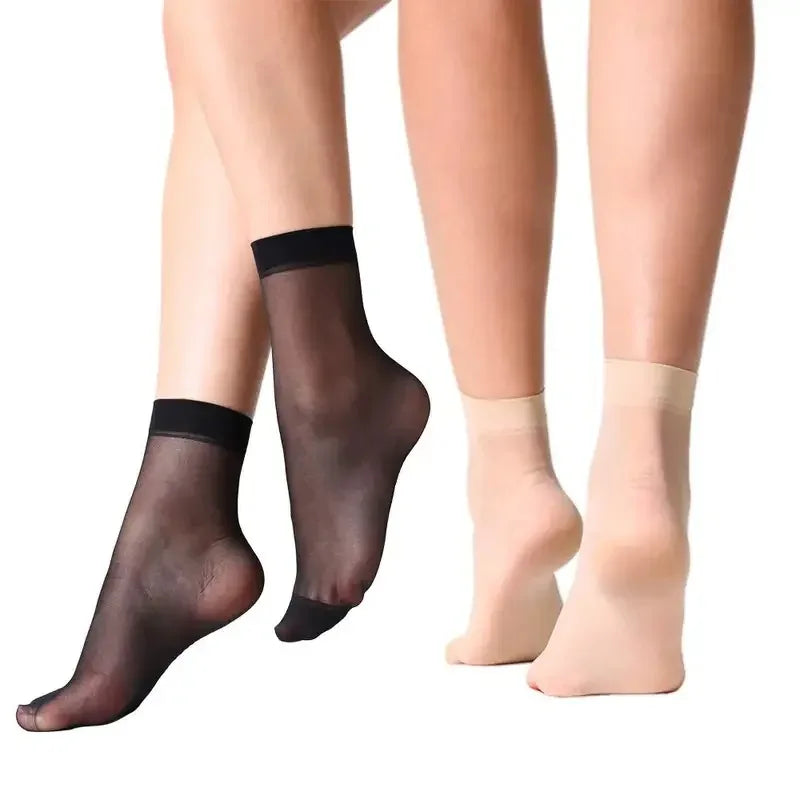 Women's Ultrathin Transparent Nylon Ankle Socks | 10–100 Pairs