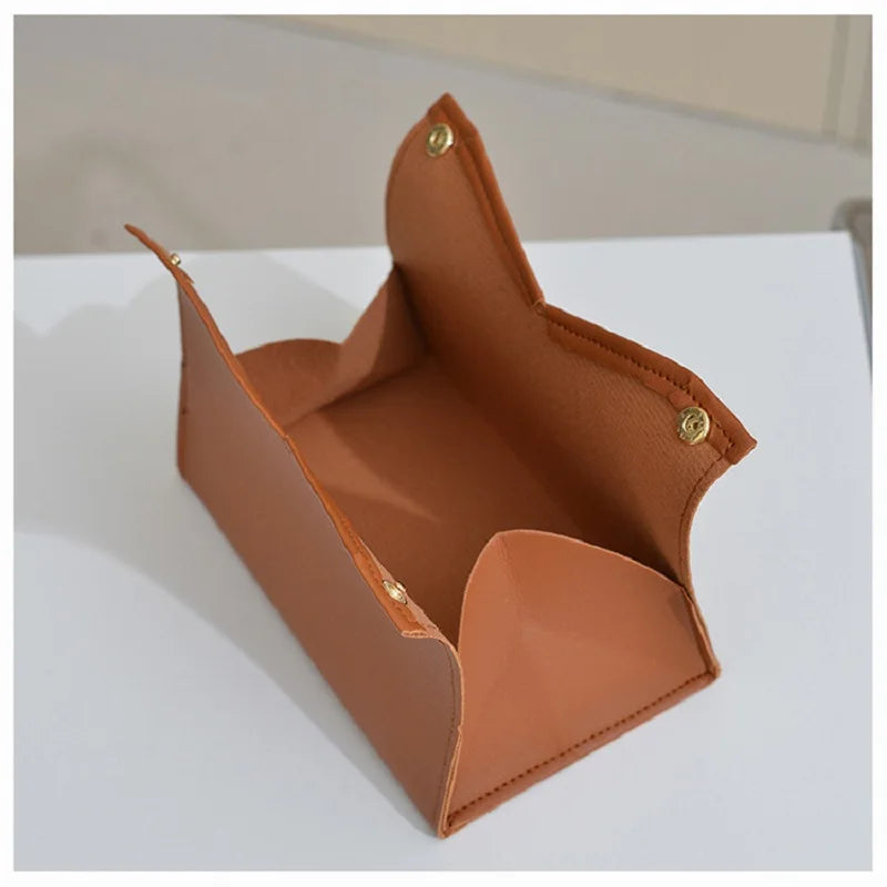 Solid Color Leather Tissue Box Multi-Purpose Napkin Storage for Living Room Dining Room Environmentally Friendly Creative Home D Peaceful Pleasures Health and Wellness