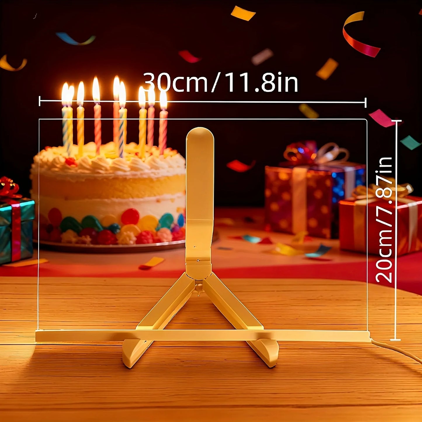 1 set of LED-lit acrylic message board, removable and erasable USB drawing board, reusable doodle board with stand, 7 colored pe Peaceful Pleasures Health and Wellness