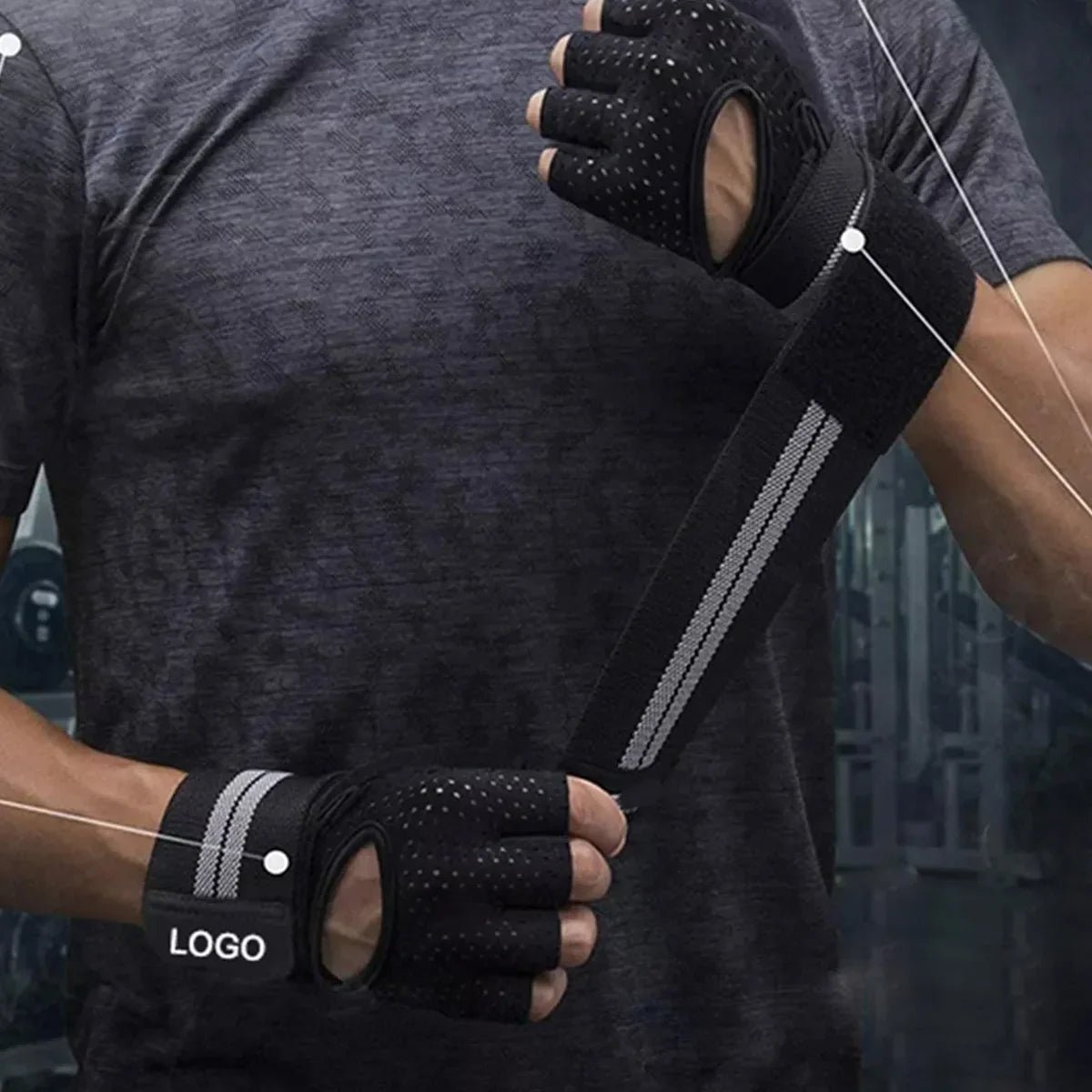 1 Pair Half Finger Gym Fitness Gloves, Men's and Women's Exercise Wristband Support Protect Sports Dumbbell Fitness Gloves Peaceful Pleasures Health and Wellness
