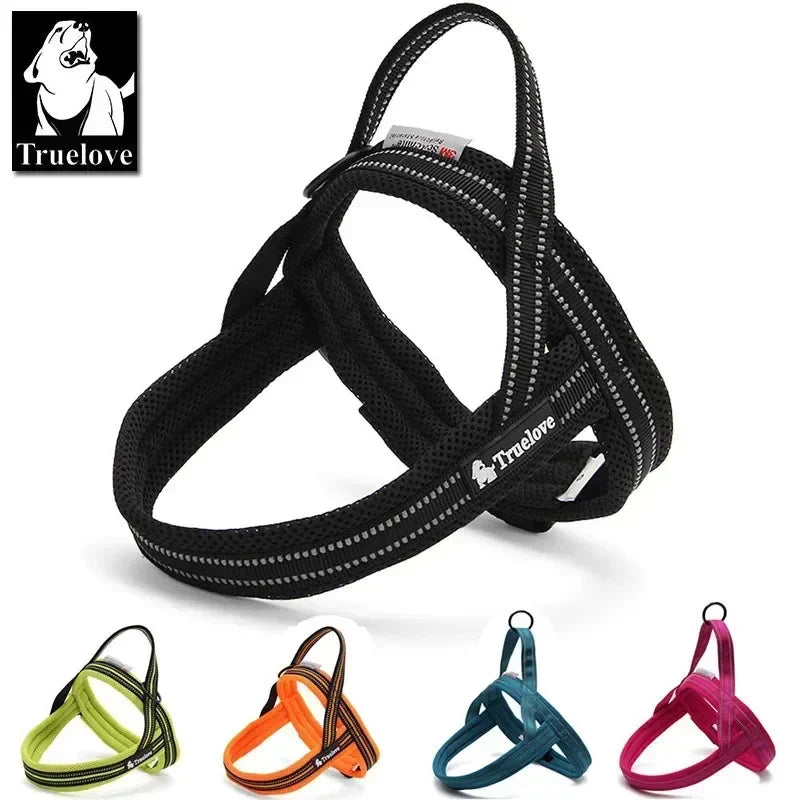 Truelove Soft Mesh Padded Nylon Dog Harness Vest 3M Reflective Security Dog Collar Easy Put on Pet Harness Pull-resistan TLH5811 Peaceful Pleasures Health and Wellness