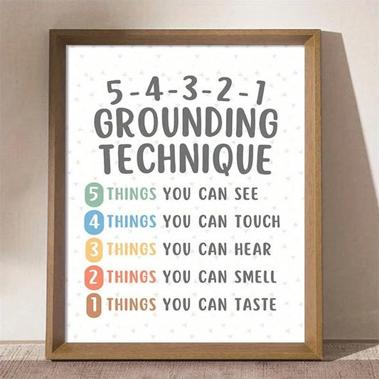 Calming Canvas Wall Art Print | Bedroom & Kids Room Décor Canvas Wall Art Peaceful Pleasures Health and Wellness G3894 21x30cm White Framed