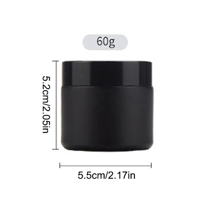 Black Glass Cream Jars – Empty Cosmetic Containers 10/30/60g