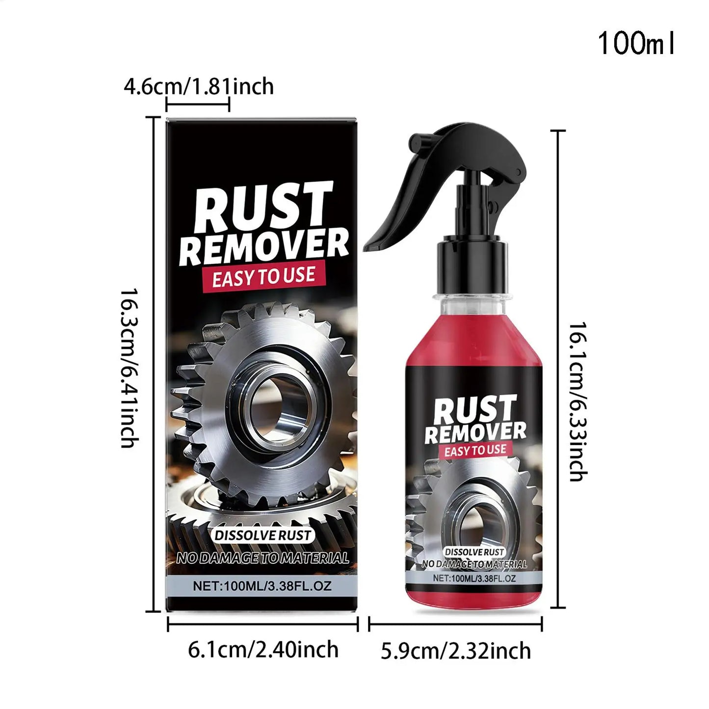 100ml Heavy-Duty Rust Remover Spray – Car, Bike & Tools