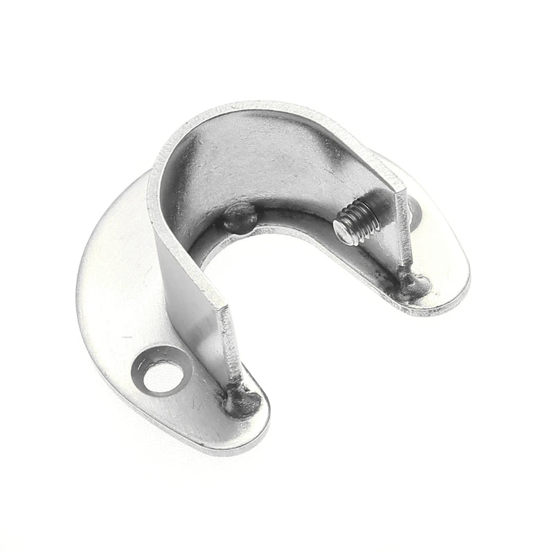 1Pc Stainless Steel Flange Seat Wardrobe Hanger Rod Tube Hook Fixed Support Bracket Seat Fixing Hardware Accessories Curtain Rod Peaceful Pleasures Health and Wellness Silver 22mm