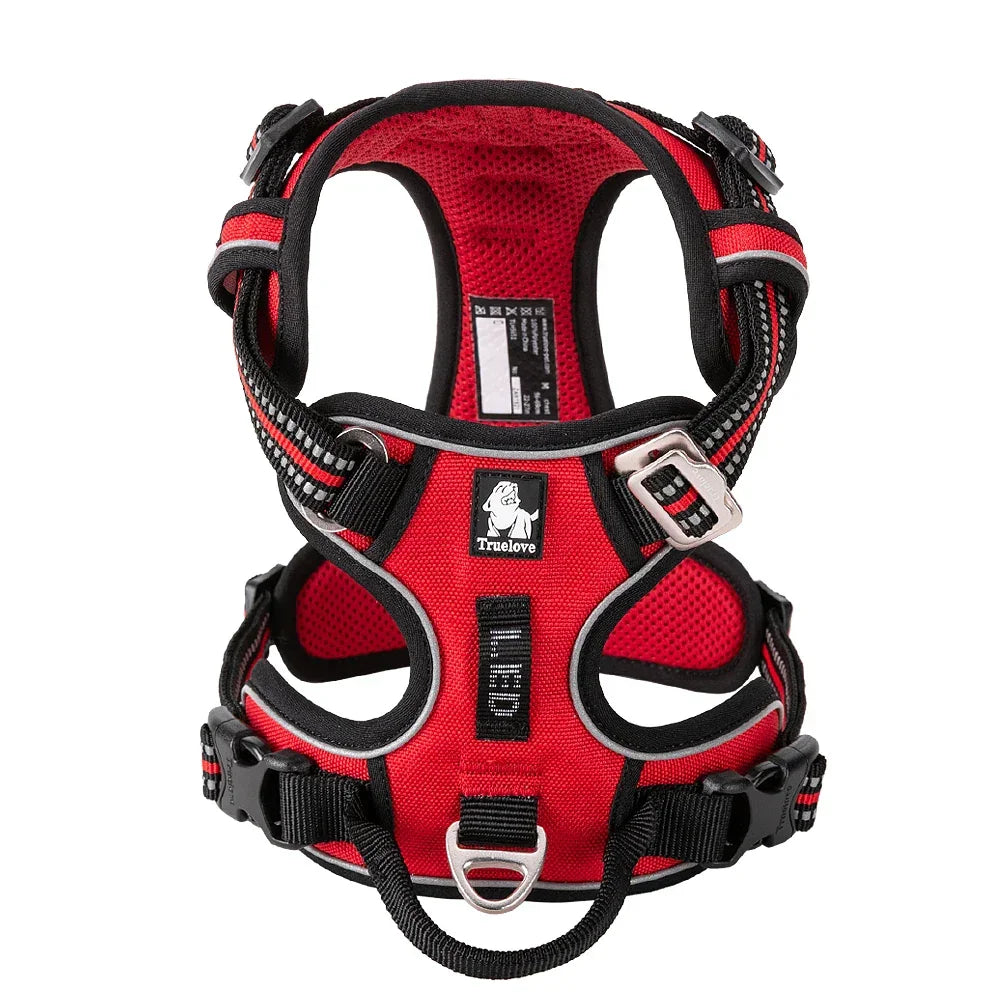 Truelove No Pull Dog Harness Reflective Breathable Adjustable Training Vest for Small Medium Large Dogs Night Walking TLH5657 Peaceful Pleasures Health and Wellness RED M france