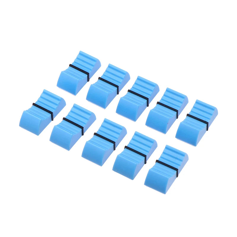 Multicolor Plastic Mixer Push Key Cap Fader Knob Cap Touch Sensitive Slider Ribbed Mixer Desk Switch Knob Cap Length 24.5MM Peaceful Pleasures Health and Wellness Blue Other