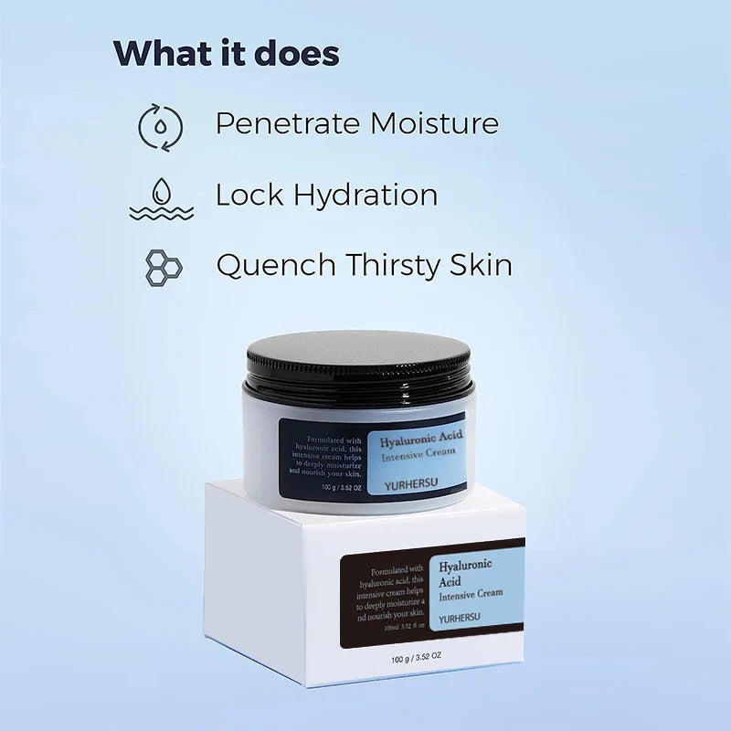 Hyaluronic Acid Face Cream – 48H Moisture, Oil-Free, 100ml