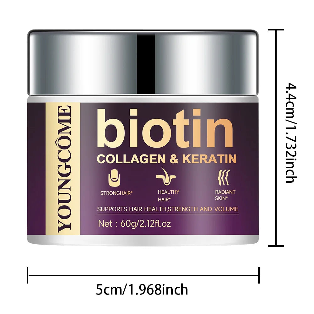 YOUNGCOME Biotin Hair Mask – Collagen & Keratin Frizz Repair Keratin Hair Mask Peaceful Pleasures Health and Wellness 60G