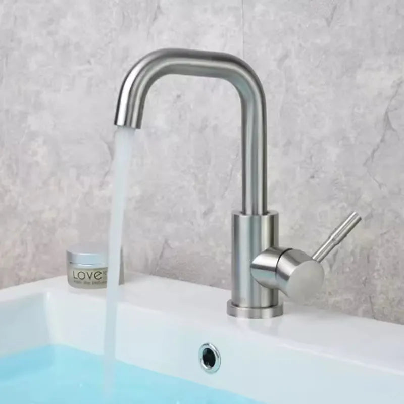 304 Stainless Steel Basin Faucet | 360° Swivel Single Lever Tap