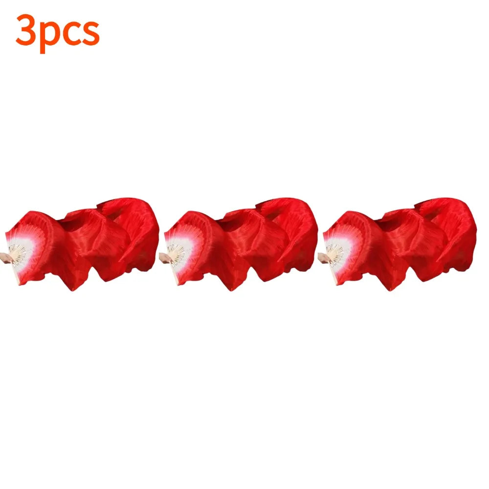Women Belly Dance Silk Fans for Elegant Performances Peaceful Pleasures Health and Wellness 3pcs