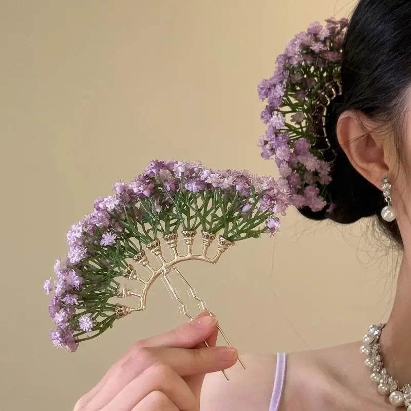 Bridal Floral Hair Stick | U-Shape Wedding Hairpin Accessory
