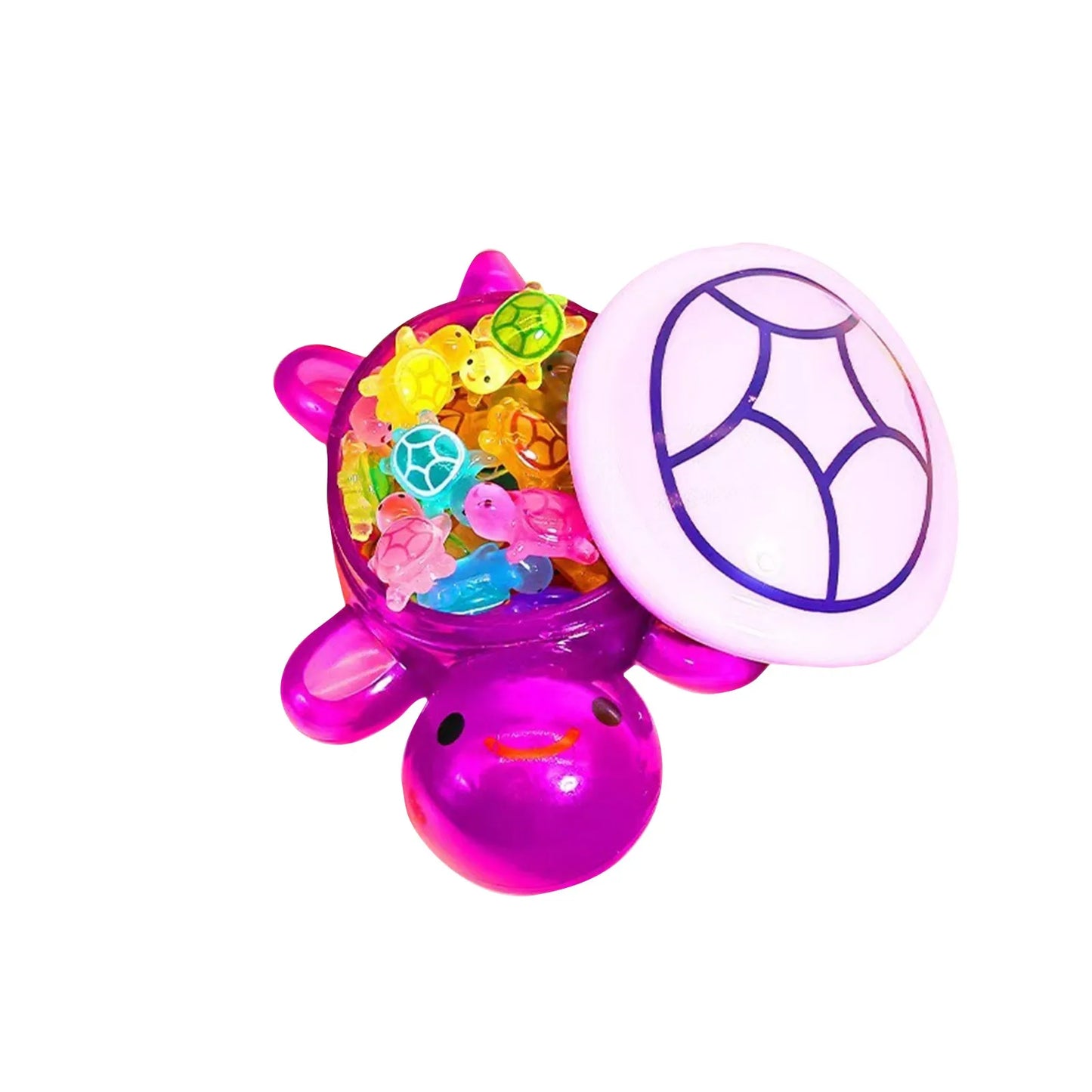 1PC Night Glow Large Turtle+60pcs Mini Luminous Turtles Figurines Resin Craft Glowing Turtle Storage Ornament Landscape Desktop Peaceful Pleasures Health and Wellness Purple One Size