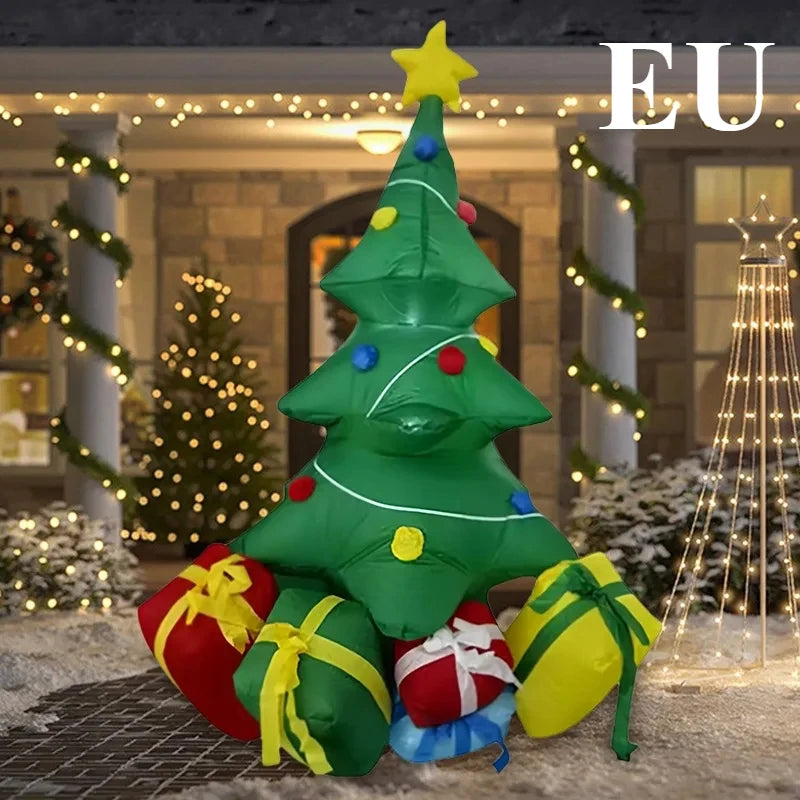 Christmas Inflatable Santa Sleigh with Reindeer & LED Lights
