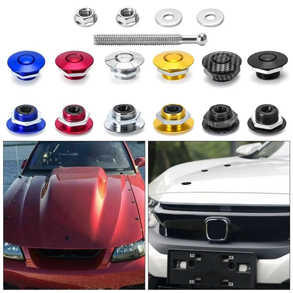 Aluminum Hood Pin Quick Release Push Button Latch Lock – Universal