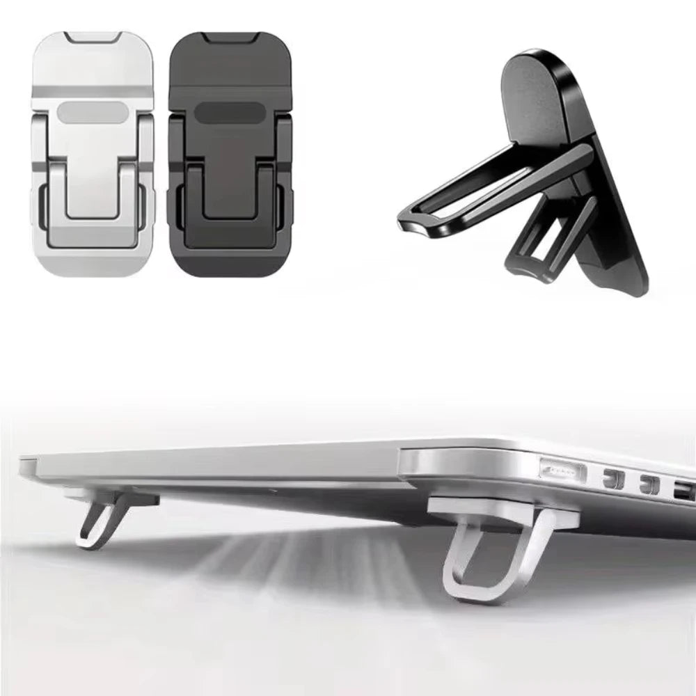 Foldable Mini Laptop Stand | 2-Angle Self-Adhesive Riser Set