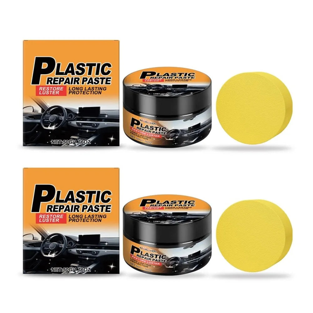 Plastic Repair Paste Restore Luster Lasting Protection Car Interior Plastic Refurbishment Cream Wheel Wear Rust Cleaning Care Peaceful Pleasures Health and Wellness 2pcs