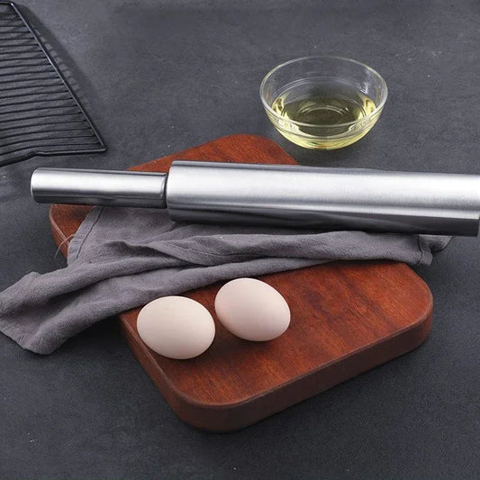 Household stainless steel rolling pin noodle pressing tool dumpling noodle rolling pin kitchen baking seamless roller rollingpin Peaceful Pleasures Health and Wellness