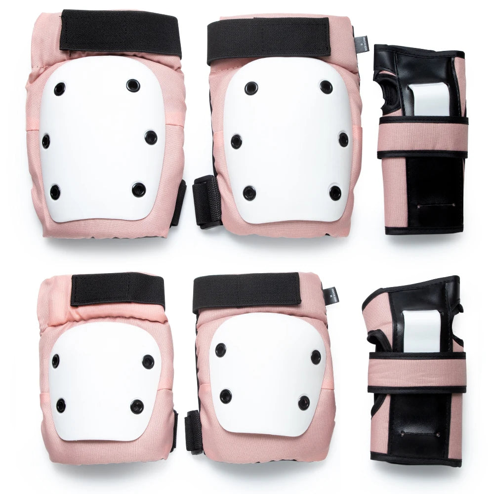 WEFITON【6-Pack】Knee Elbow Wrist Pads Set for Skateboarding Rollerblading - Adults & Kids Protective Gear with Breathable Mesh Peaceful Pleasures Health and Wellness Pink-6PCS M