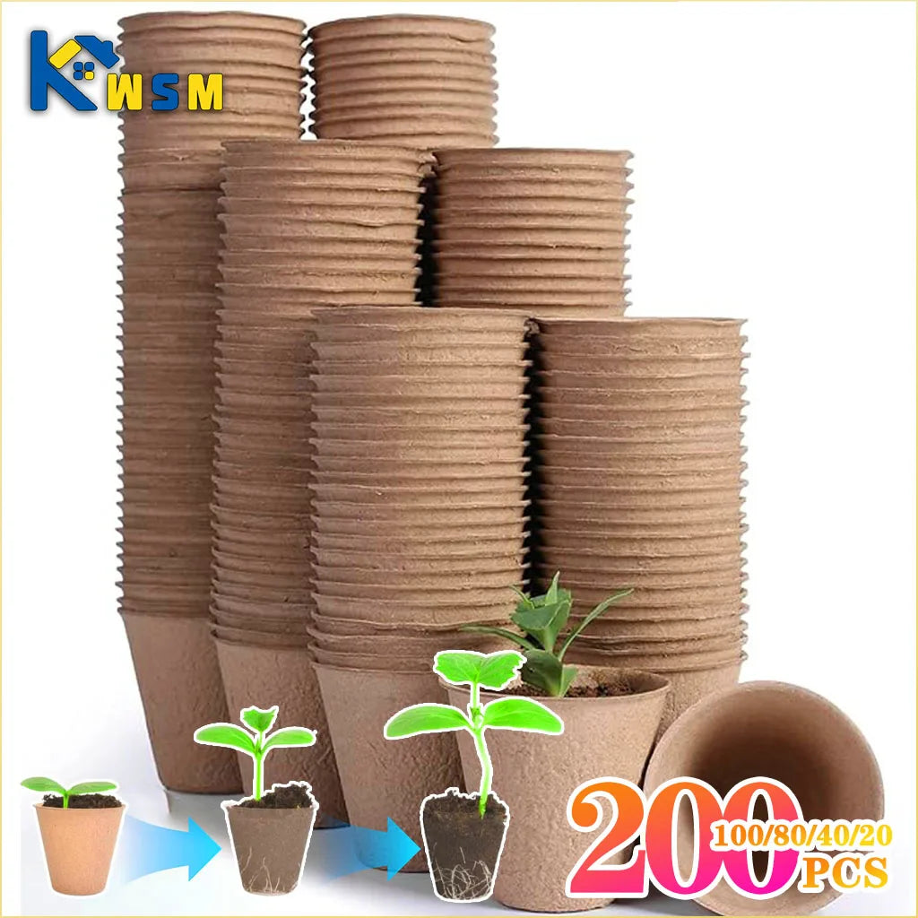 Biodegradable Peat Pots 3.15" | Seed Starter Kit 20–200 Pcs