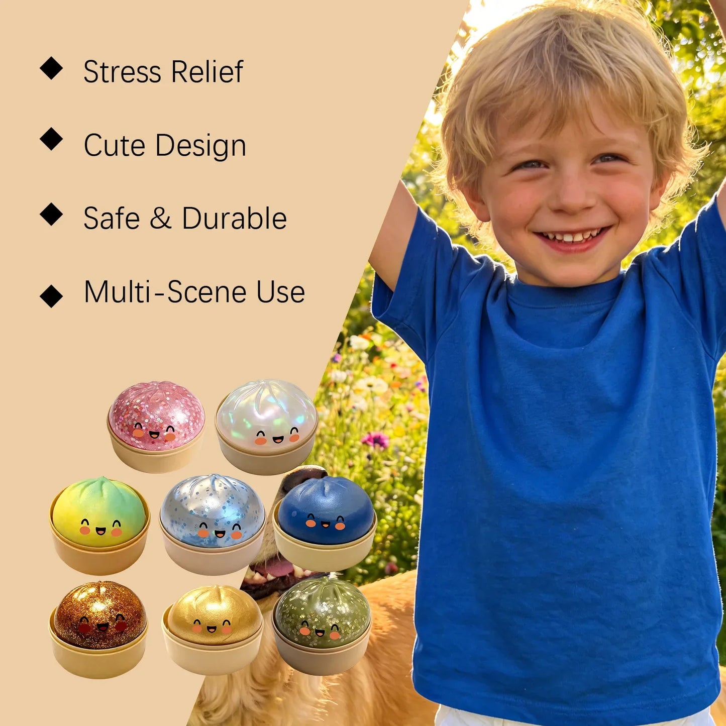 Bun Squishy Fidget Toy – Soft Food Shaped Sensory Toy