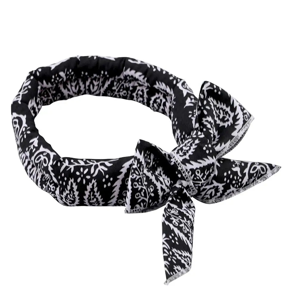 Dog Cooling Collar Summer Pet Cat Dog Ice Scarf Animal People Outdoor Sports Headband Towel Wristband Dog Bibs Pet Dog Supplies Peaceful Pleasures Health and Wellness Black