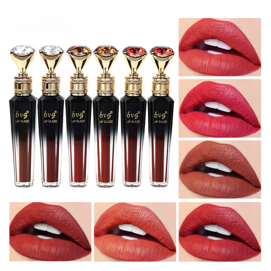 Lip Gloss Durable Moisturizing Waterproof Non-fading Non-stick Cup Color Durable Velvet Matte Lip Gloss Cosmetics For Women Peaceful Pleasures Health and Wellness
