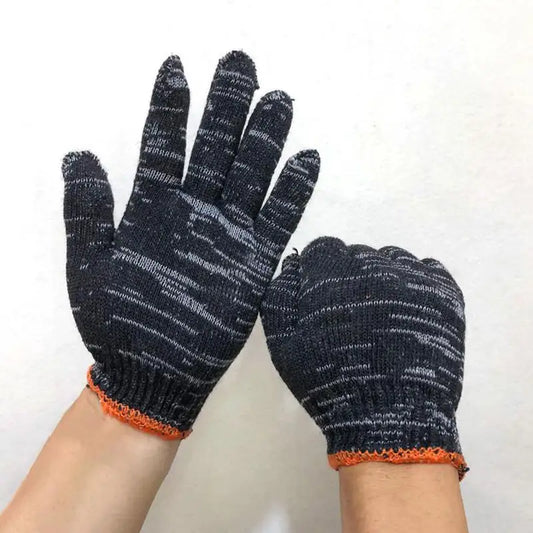 12-Pairs Heavy Duty Nylon Work Gloves Abrasion Resistant Safety Work Gloves for Construction Gardening Warehouse Industrial Use Peaceful Pleasures Health and Wellness