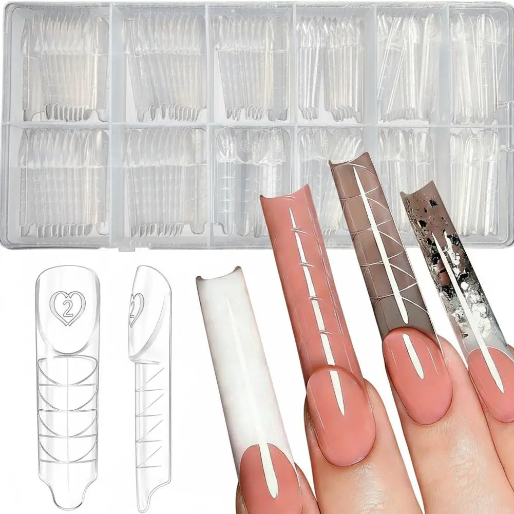 Clear Poly Nail Extension Forms 60/150Pcs – Square Full Cover Tips