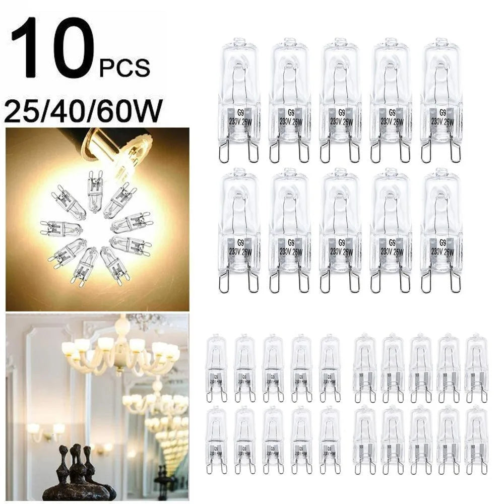 10pcs G9 Halogen Light Bulbs Quality Energy Saving 220V Filament Lamp High Temperature Resistant 25W/40W/60W Warm White Ovens Peaceful Pleasures Health and Wellness