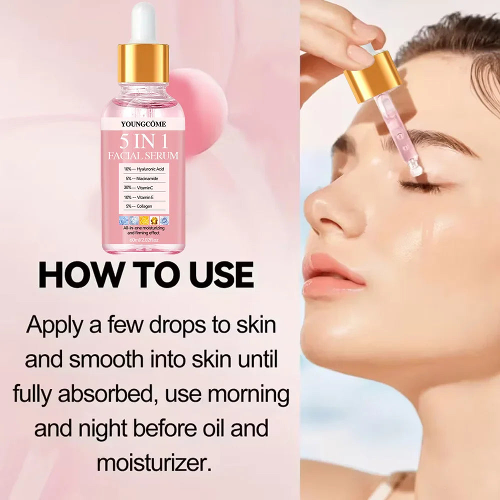 YOUNGCOME Vitamin C & Hyaluronic Acid Face Serum 5-in-1