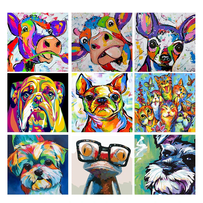 Paint By Numbers For Adults cartoon cows Table Decoration Modern 60X75Cm Photo Frames Oil Painting On Canvas Handmade Gatyztory Peaceful Pleasures Health and Wellness