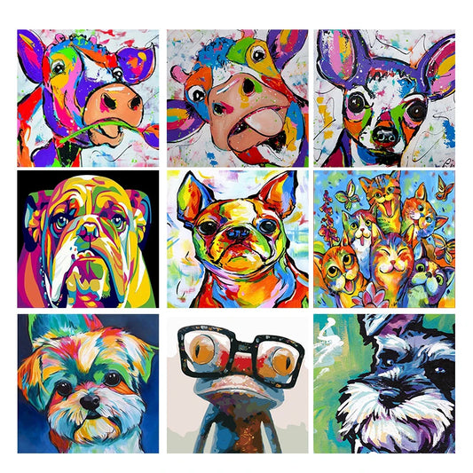 Paint By Numbers For Adults cartoon cows Table Decoration Modern 60X75Cm Photo Frames Oil Painting On Canvas Handmade Gatyztory Peaceful Pleasures Health and Wellness