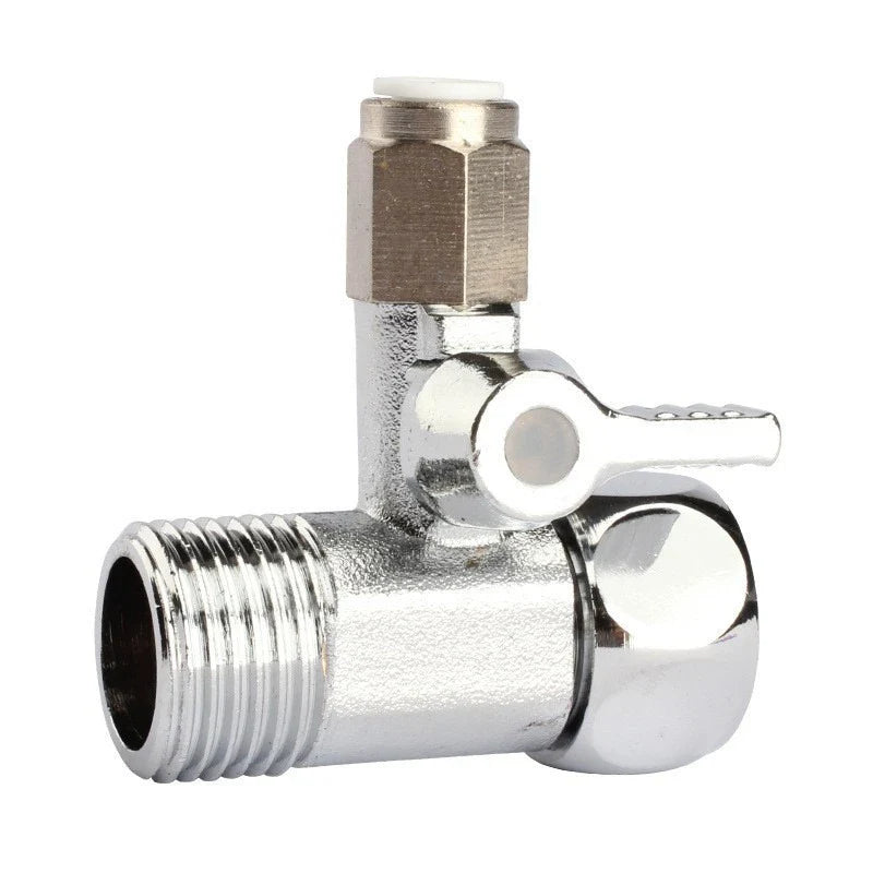 Copper 3-Way Shut-Off Valve 1/4" & 3/8" | RO Water Adapter